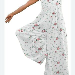 Floral White Jumpsuit